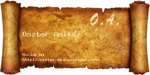 Oszter Anikó névjegykártya